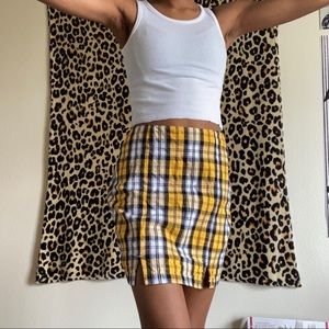 Hollister Yellow Plaid Mini Skirt